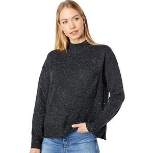 NWT Madewell Women’s Donegal Black Redmond Mock Neck Pocket Sweater - Size XS